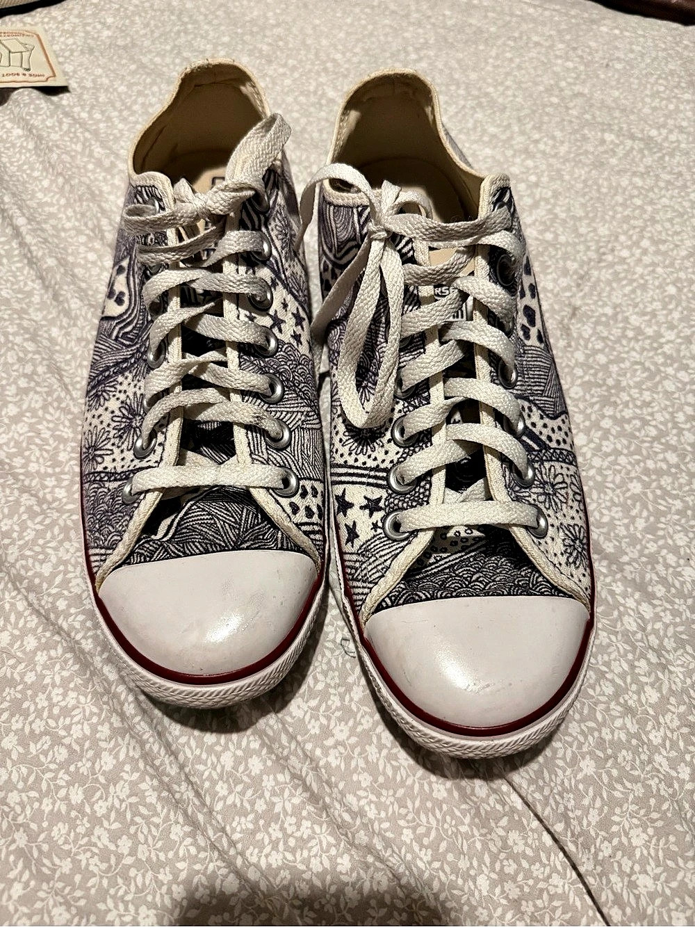 Converse Chuck Taylor All Star Paisley Sneakers White & Black US 9.5 M/11 W